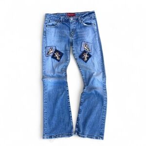 Levi's Y2K Artsy Indie Jeans Straight‎ Leg Medium Wash Denim Juniors 11